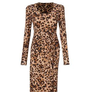 CAbi Leopard Print Midi Dress